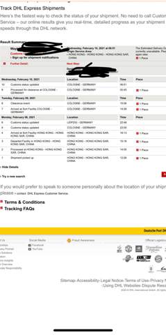 Frage zum DHL Express Status? (Versand, Zoll, Hong Kong)