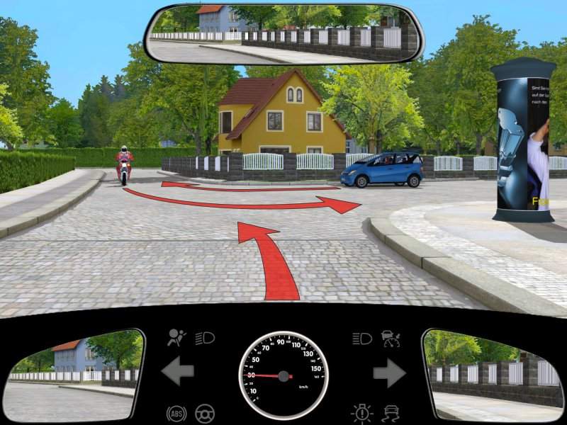 Welches Verhalten Ist Richtig Bus Und Fahrrad Frage zur diesem Bild (Fahrschule-Theorie)? (Auto