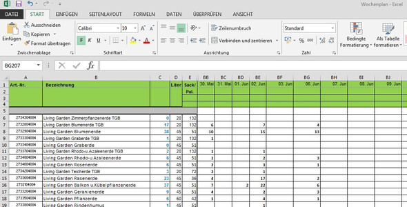 Tabelle 1 - (Microsoft Excel, Formel)