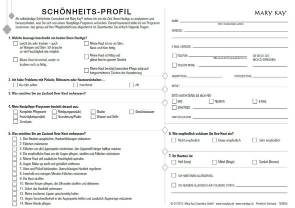 Schönheits-Profil - (Mail, PDF, Format)