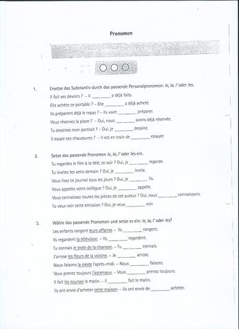 Franzosisch Aufgaben Kontrolle Aufgabe