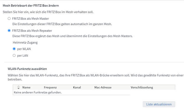 Fritzbox 7490 Kann Nicht Als Mesh Repeater Verwendet Werden Internet Wlan Fritz Box