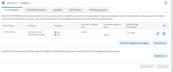 Fritzbox 7490 Port Forwarding Problem? (Netzwerk, Router, Linux)