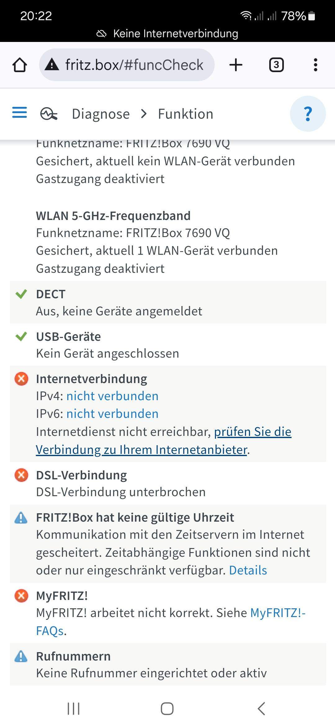 Fritzbox 7690 verbindet nicht mit dem (WLAN, Netzwerk, Router)