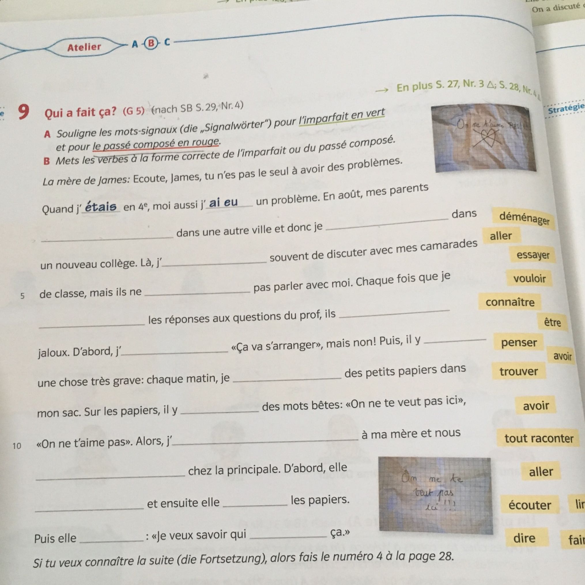 frz aufgabe---> imparfait ou passe compose...? (Grammatik, französisch