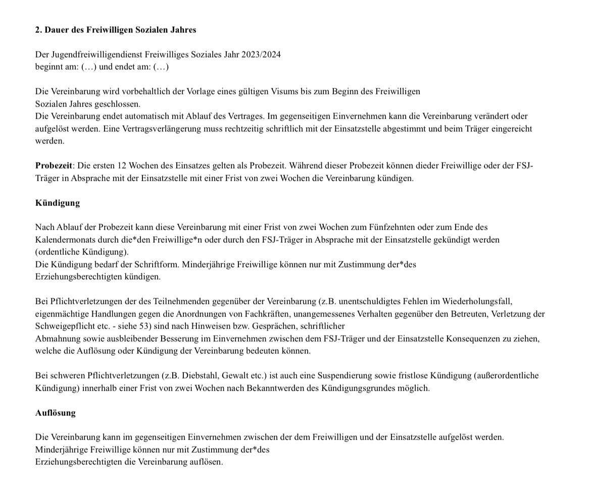 FSJ Vertrag- kann ich immer kündigen? (Krankenhaus, Rettungsdienst ...