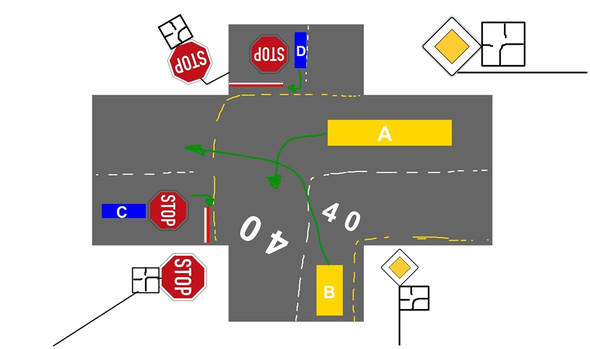 Abknickende Vorfahrtsstraße - (Verkehr, Verkehrsrecht, Straßenverkehrsordnung)