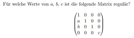 Wann Ist Eine Matrix Regulär