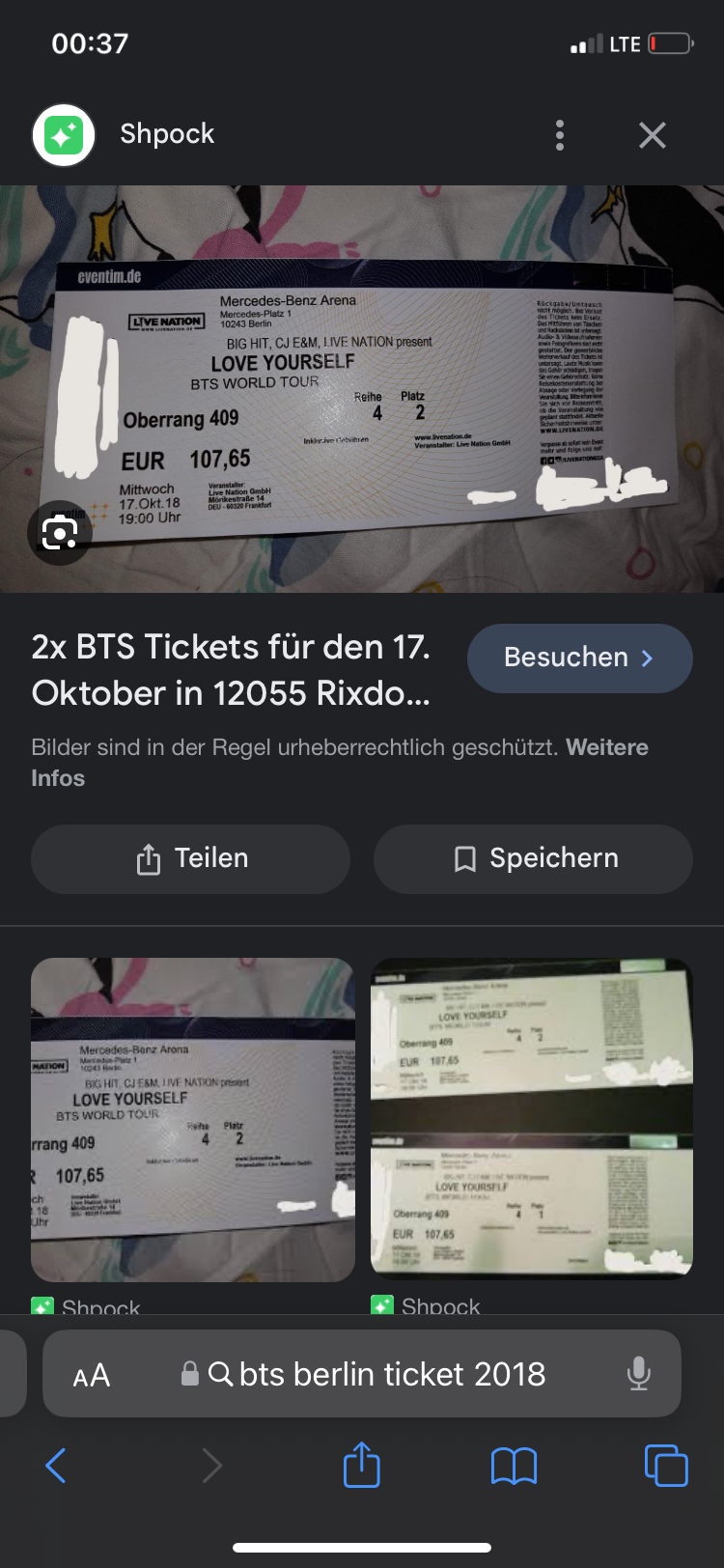 Für wie viel kann ich ein bts konzert Ticket verkaufen? (Musik