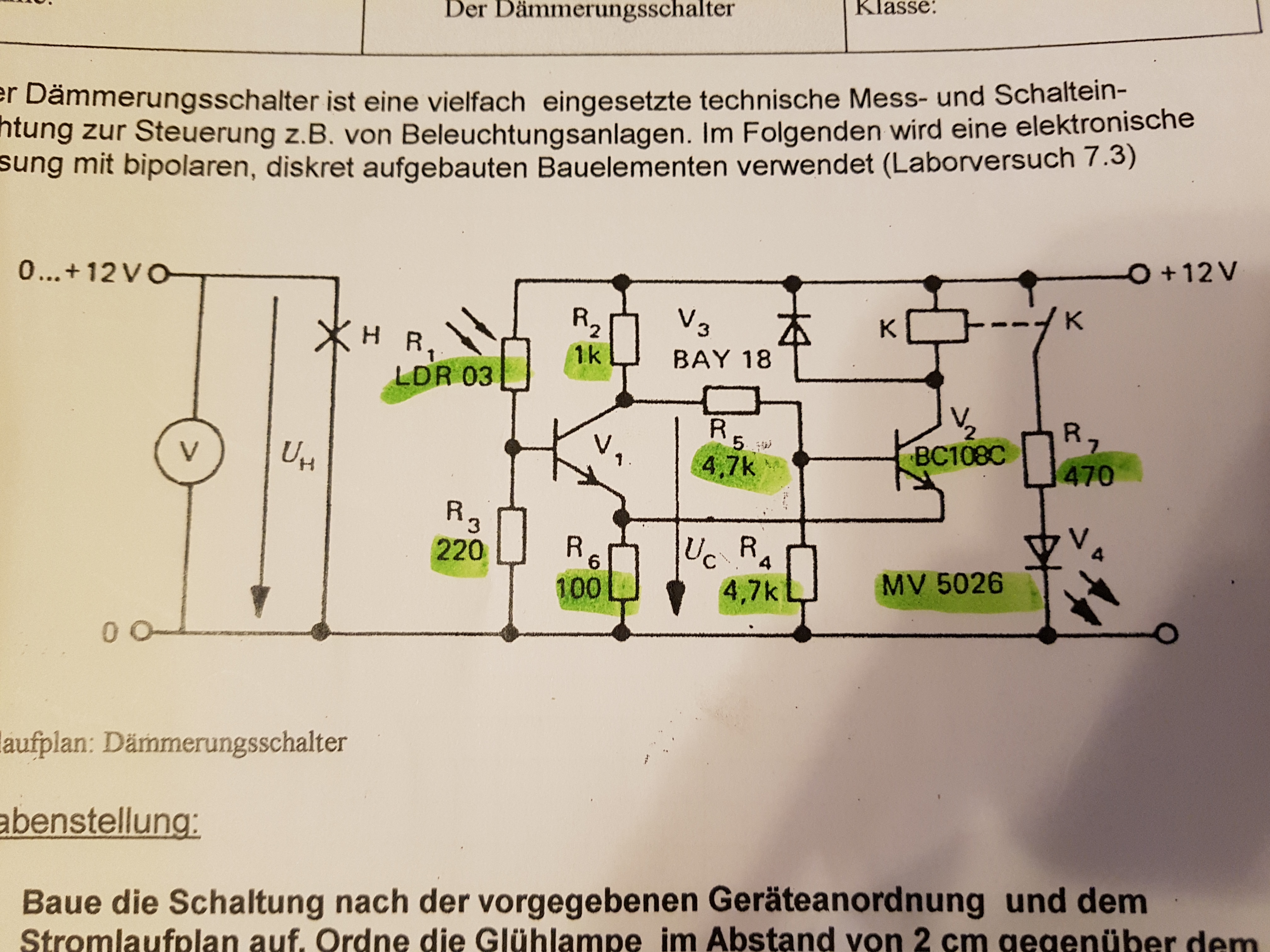 Dammerungsschalter 12v Schaltplan