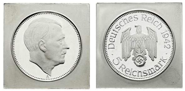 Gab es jemals Münzen mit Adolf-Hitler-Portrait?
