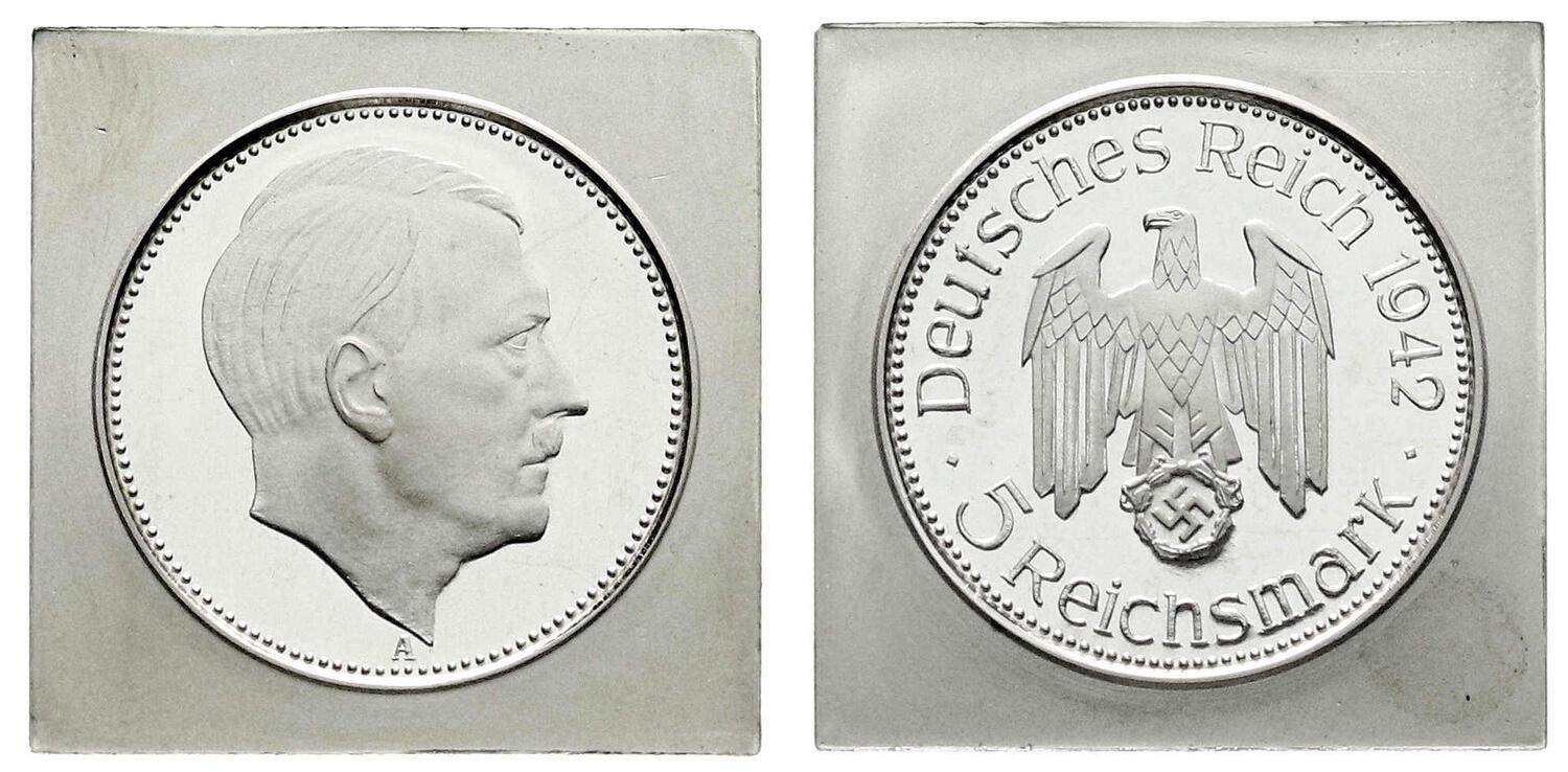 Gab es jemals Münzen mit Adolf-Hitler-Portrait? (Nationalsozialismus