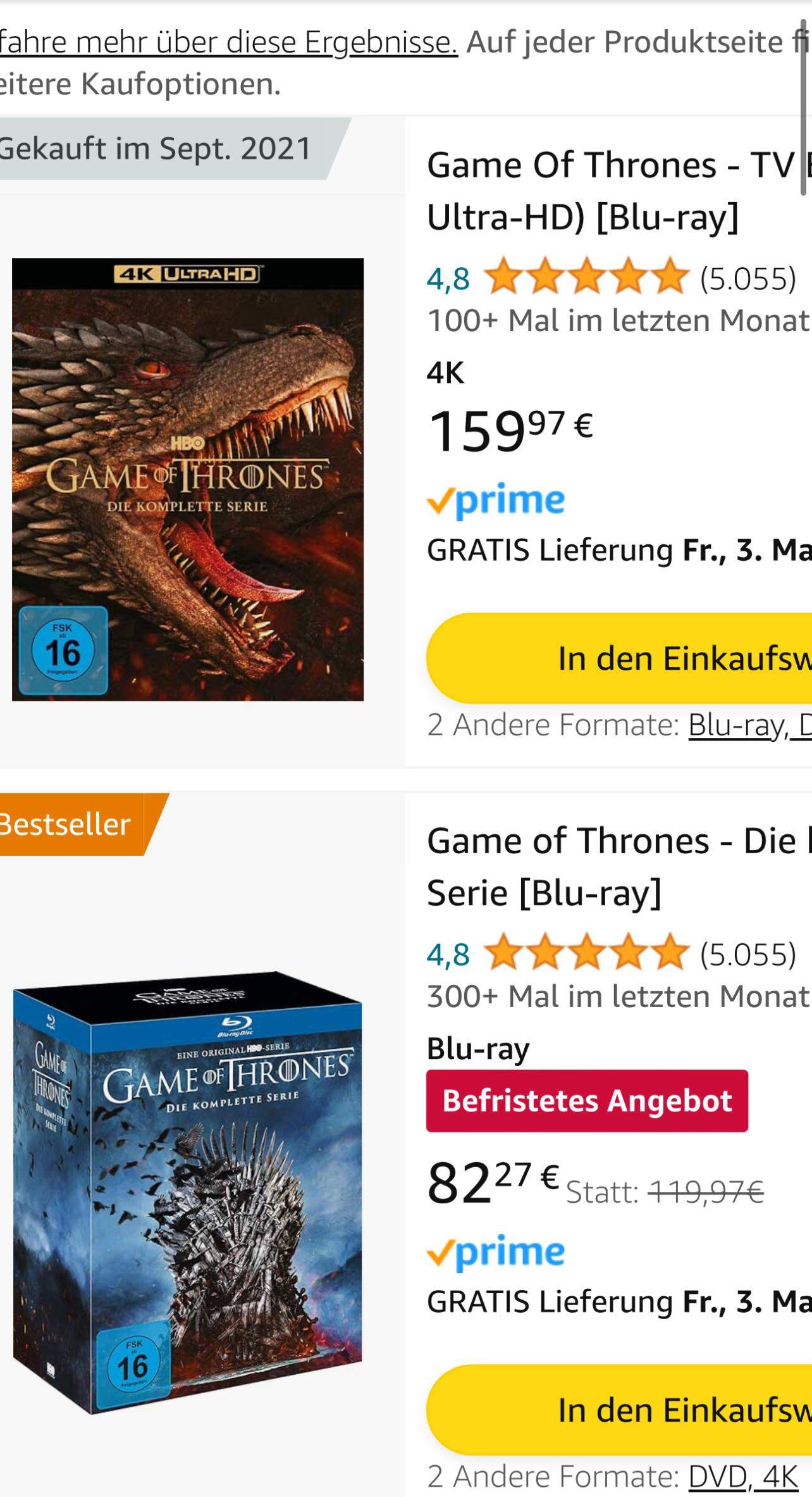 Game of Thrones welche Box Version? (Film, Fernsehen, Netflix)