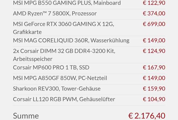 Gaming PC für ca. 2000€?