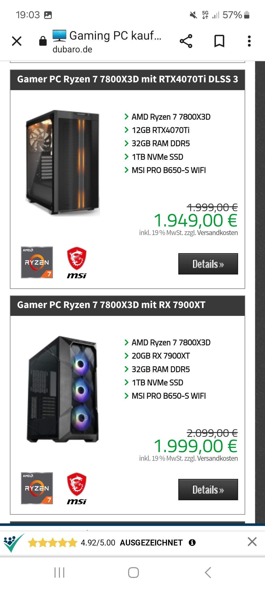 Gaming pc vergleich? (Preis Leistung)