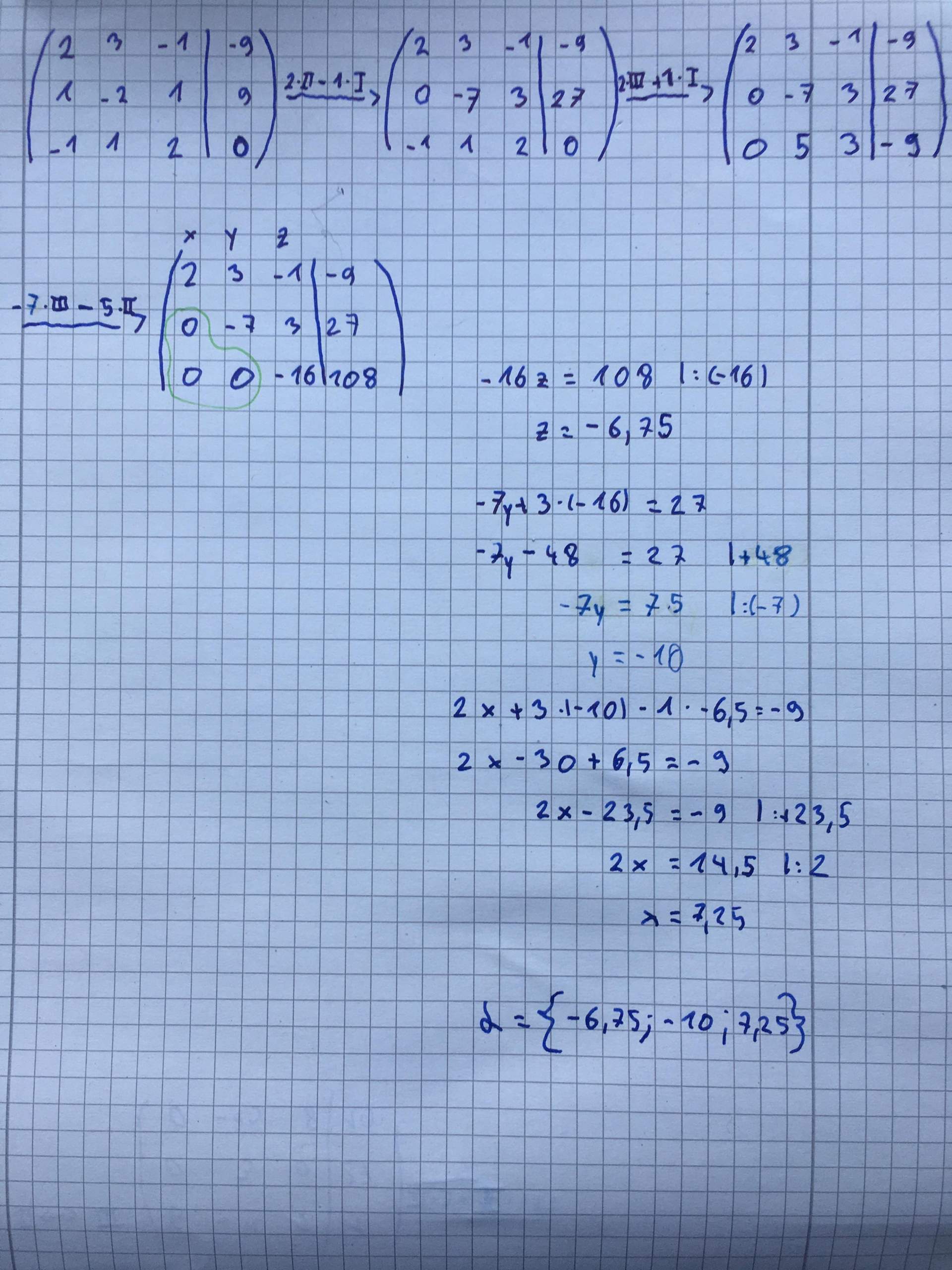 Gauß Algorithmus? (rechnen, Gleichungen, lineare Gleichungssysteme)