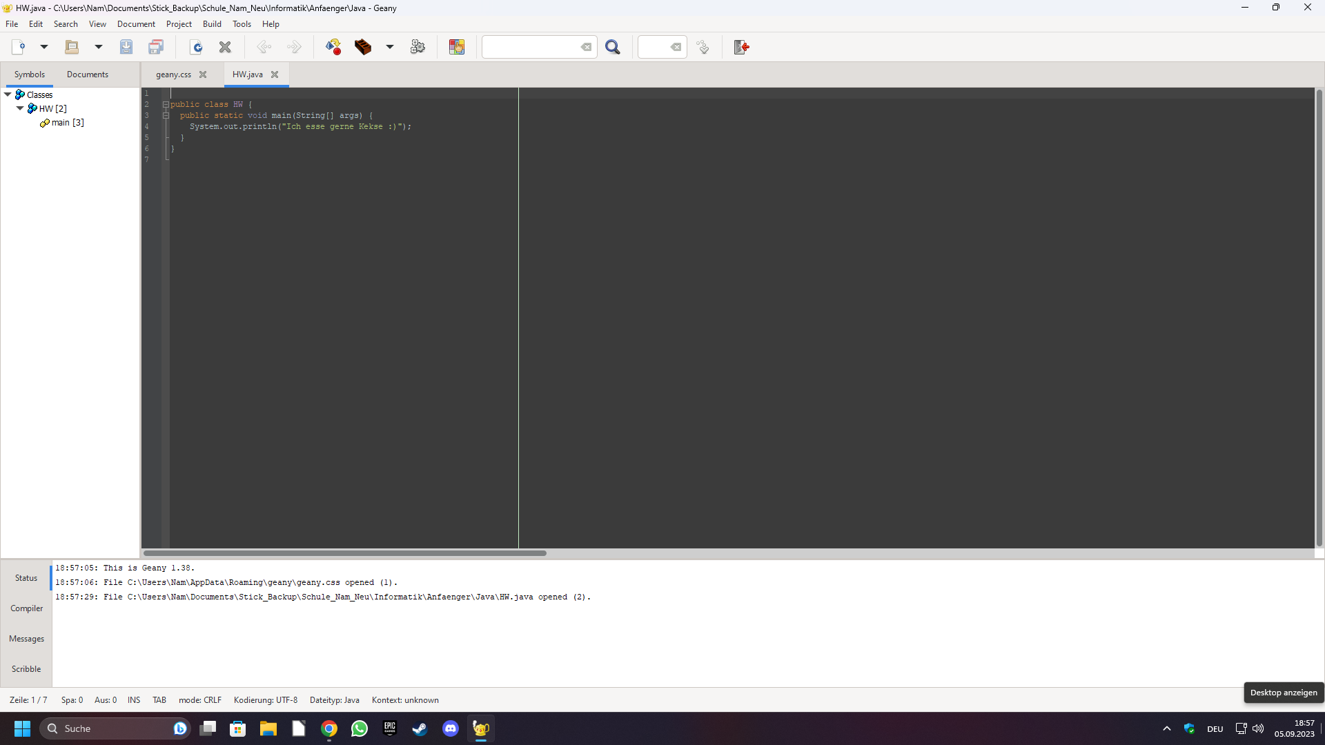 Geany Dark Mode? (programmieren, Java, Editor)
