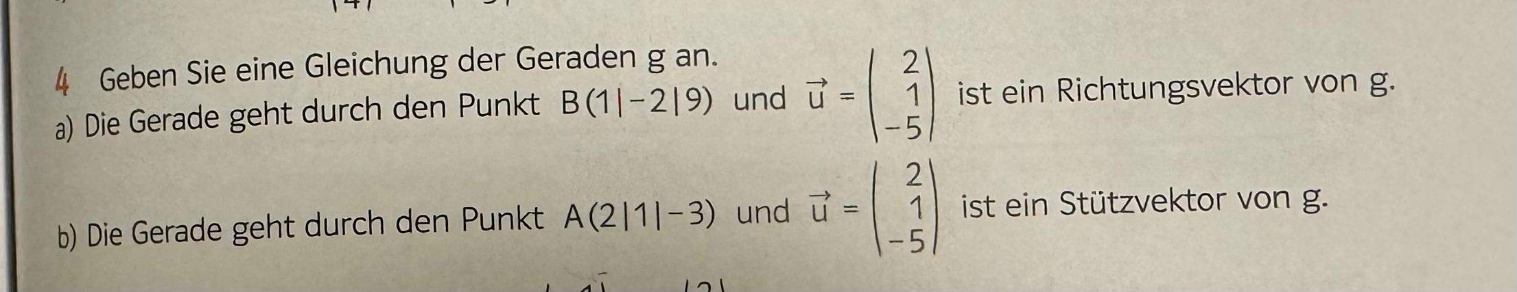 Geben Sie Eine Gleichung Der Geraden G An? (rechnen, Vektoren ...