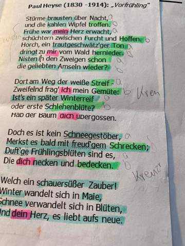Gedicht Analyse Kontrollieren Von Mir Schule Deutsch Sprache