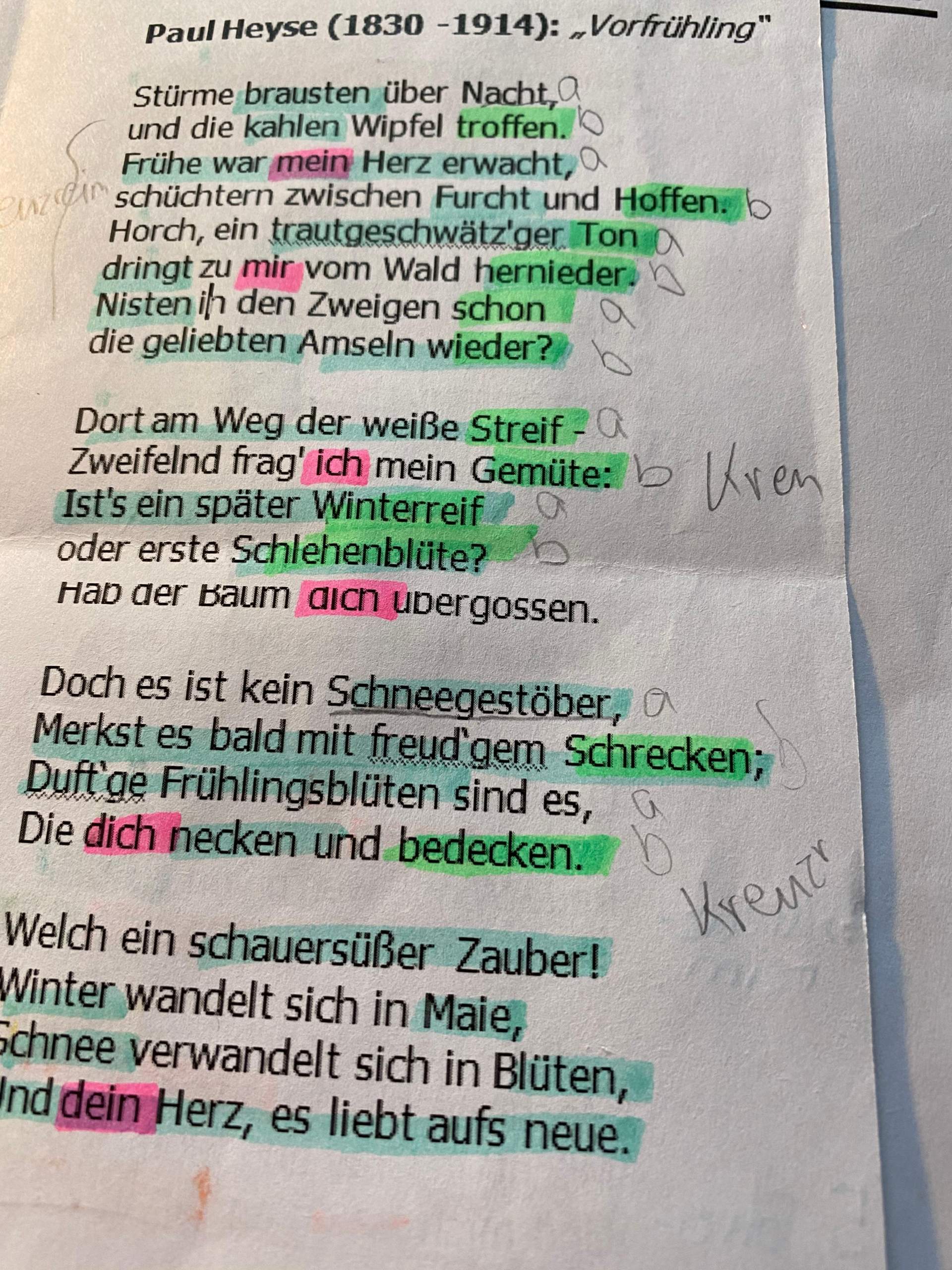 Gedicht Analyse kontrollieren von mir? (Schule, Deutsch, Sprache)