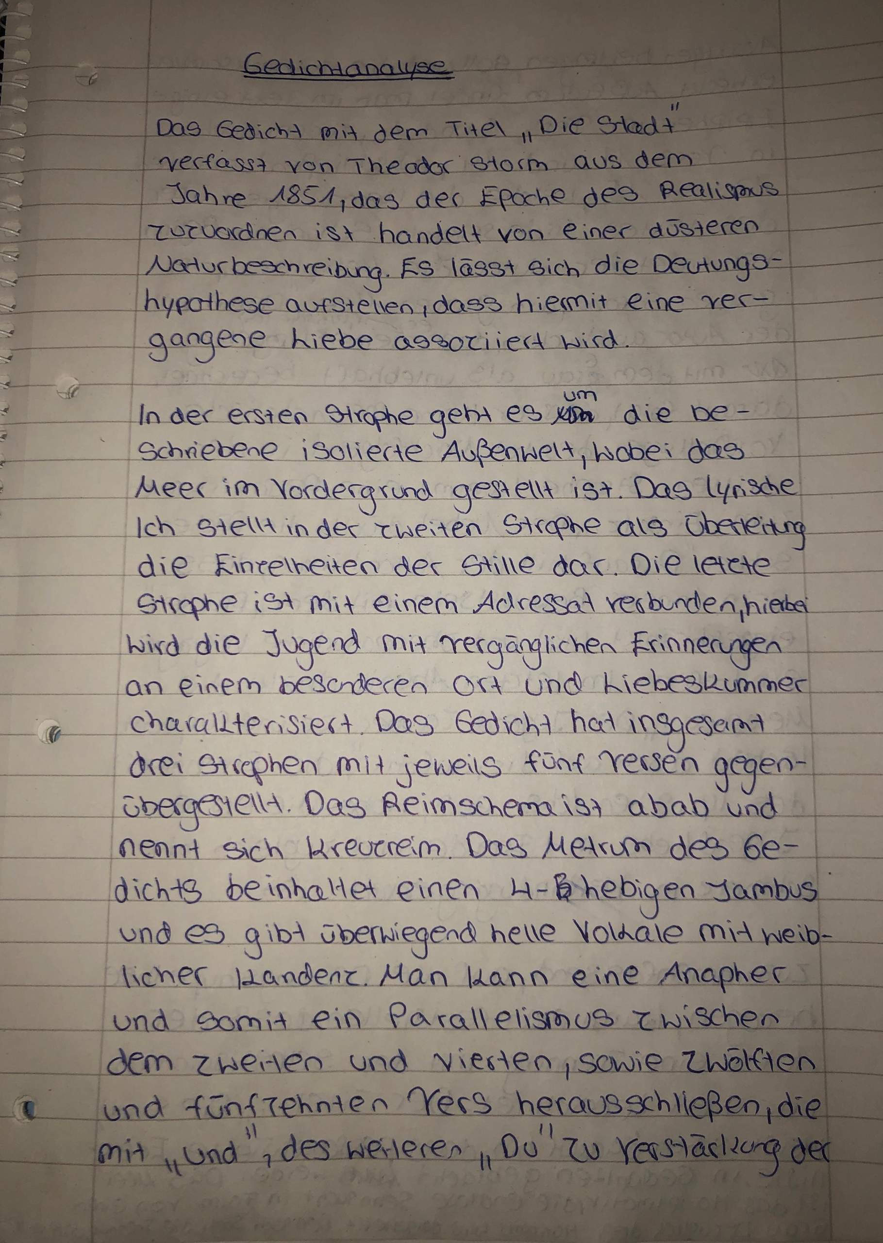 Gedichtinterpretation Meinung Schule Deutsch Gedicht