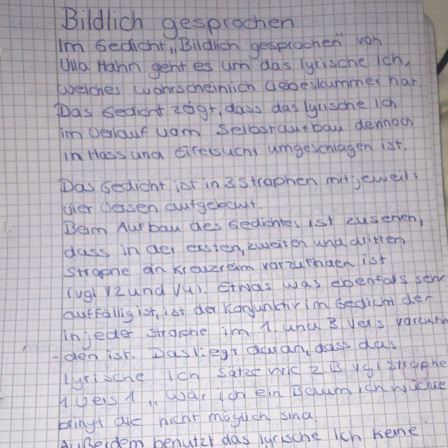 Gedichtinterpretation Was Mache Ich Falsch Schule Deutsch Gedicht