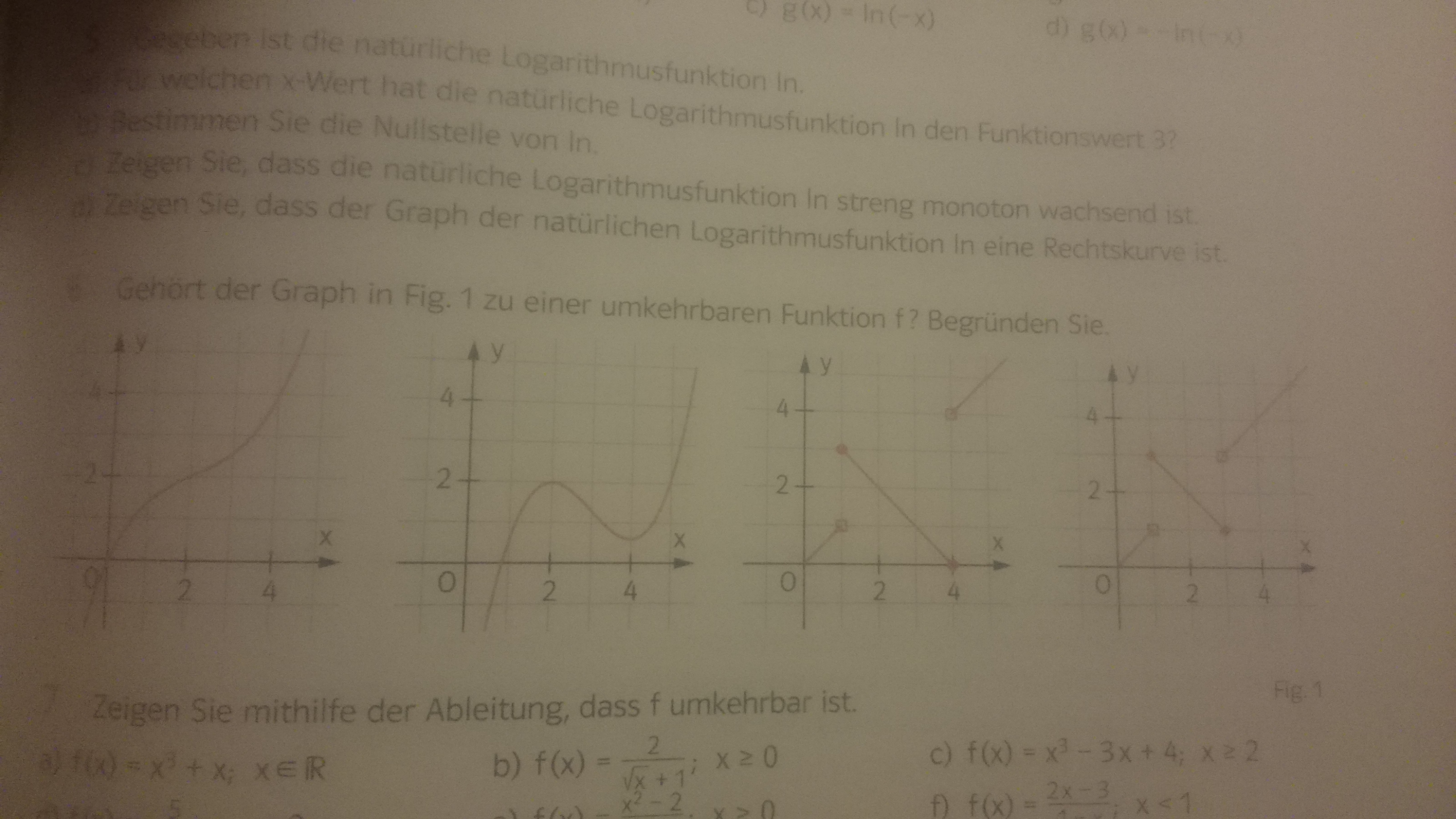 Gehort Der Graph Zu Einer Umkehrbaren Funktion Mathe Mathematik