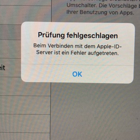 Fehlermeldung. - (Apple, Software, iPad)