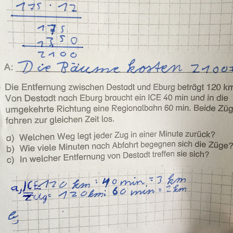 Arbeitsblatt - (Mathe, Grundschule)