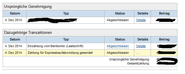 Geld zweimal abgebucht?(PayPal) (überweisung)