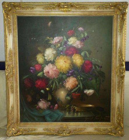 Orig Olgemalde Maler Erik W Collande Blumen Ol Leinwand Gemalde