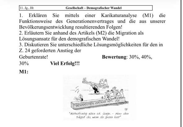 Generations Vertrag Karikatur Schule