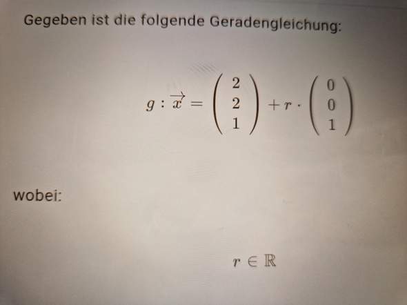 Gerade Parallel Geradengleichung parallel z Achse? (Funktion, Gleichungen, Mathematiker)