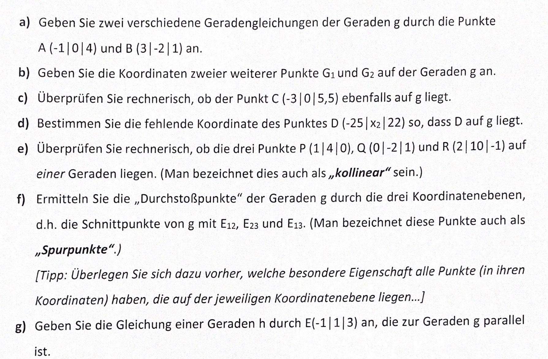 Geradengleichungen Punkte Auf Der Geradenvektoren Schule Mathematik Geradengleichung