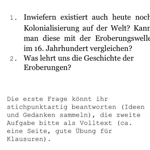 das sind die aufgaben - (Schule, Geschichte, Gymnasium)