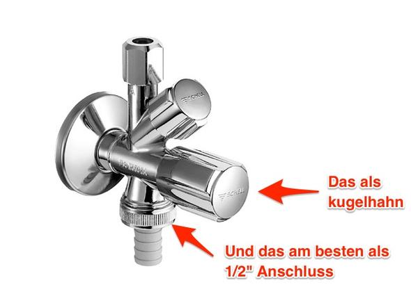 Gibt es ein Kombi-Eckventil mit Kugelhahn und 1/2" Abgang nach unten