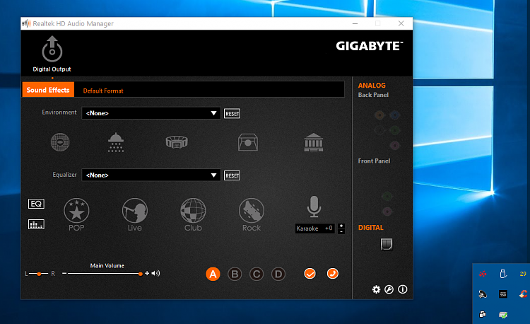 realtek hd audio manager gigabyte windows 10