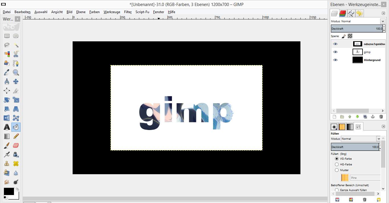 Gimp 2 Bild in Text einfügen ? (gimp2) Gimp 2 Bild in Text einfügen ? (gimp2)