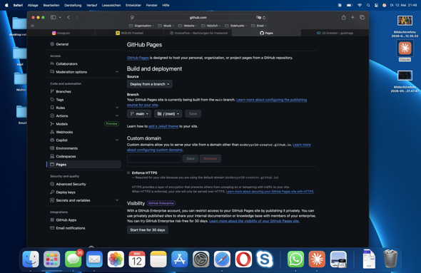 Github Website veröffentlichen Problem? (Webseite, HTML, Code)
