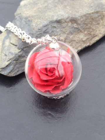 Kette mit Rose - (Schmuck, basteln, Kette)
