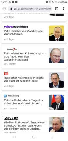Glaubt ihr Putin hat eine Krankheit?