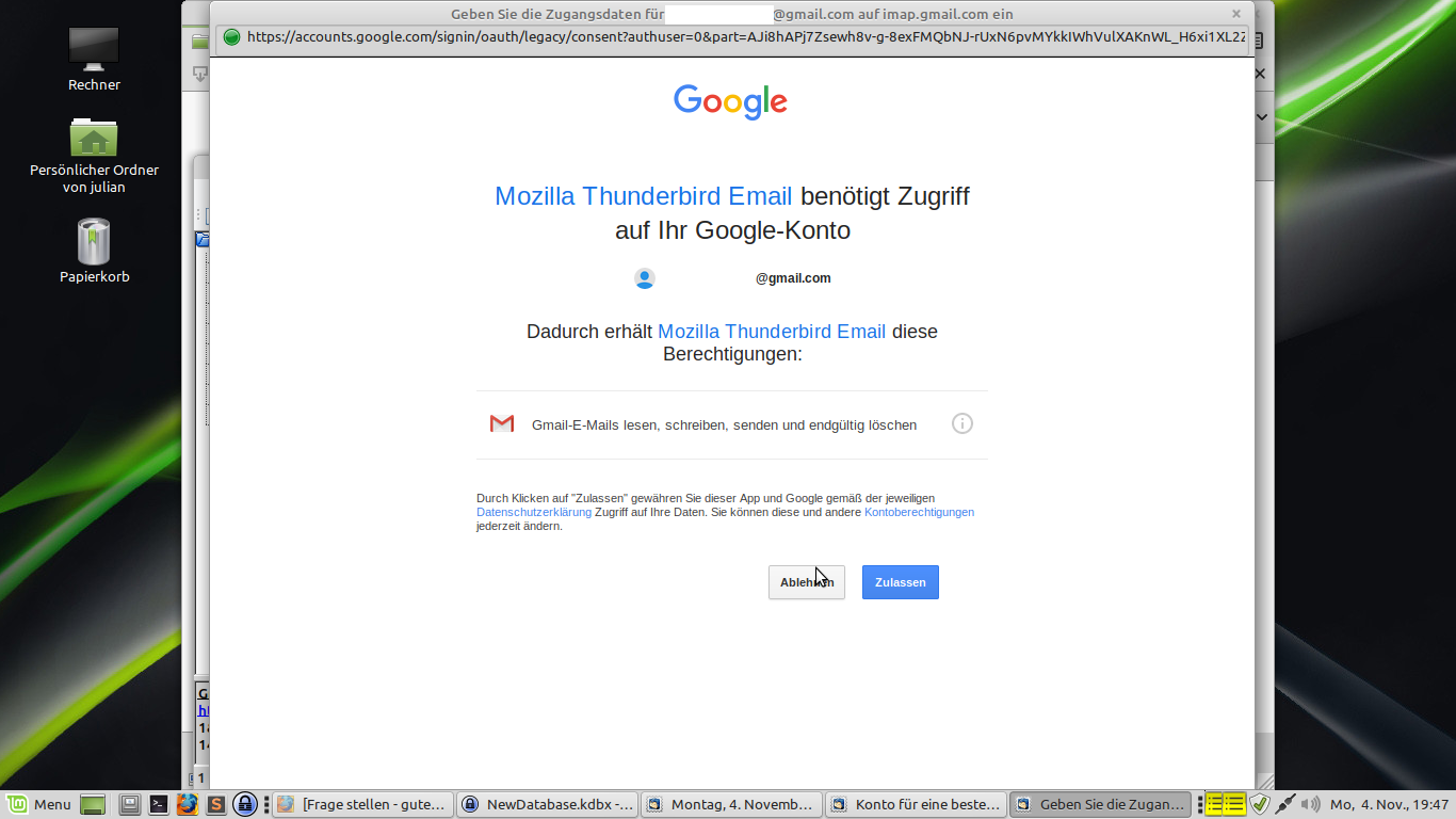 Thunderbird Mails Automatisch Abrufen Funktioniert Nicht Gmail in Thunderbird-funktioniert nicht!? (Computer, E-Mail, Google)