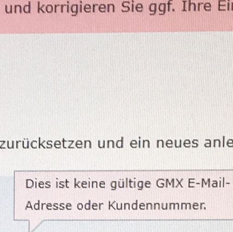 Vergessen passwort gmx login Ich habe