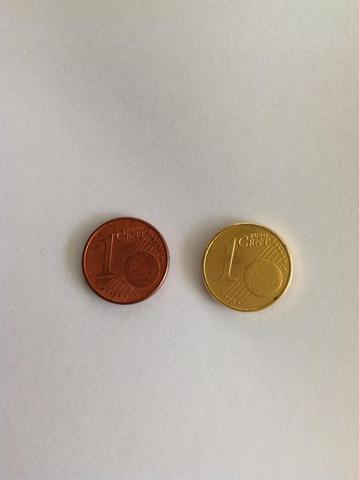 1 cent münze goldfarbig -1- - (Geld, Farbe, Gold)