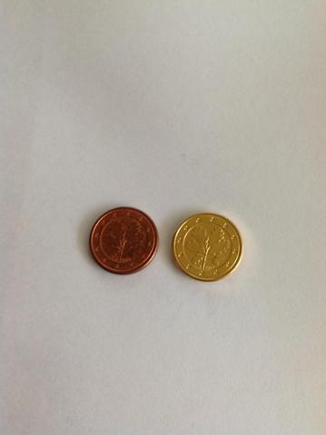 1 cent münze goldfarbig -2- - (Geld, Farbe, Gold)