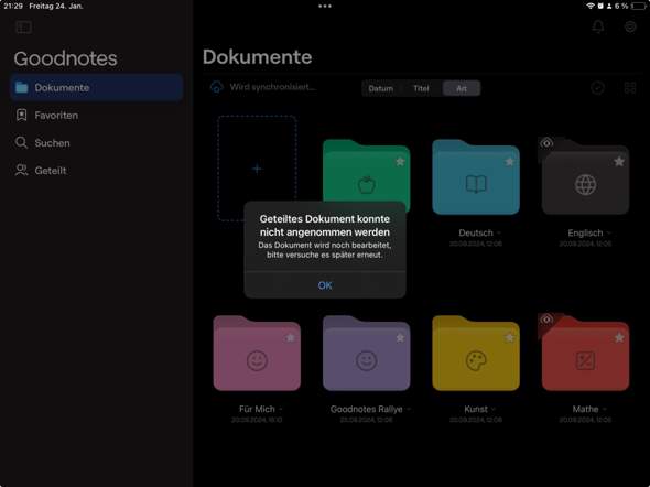 Good Notes Linkfreigabe funktioniert nicht? (Apple, iPad, GoodNotes)