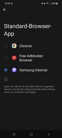 Google Chrome statt Samsung Internet?