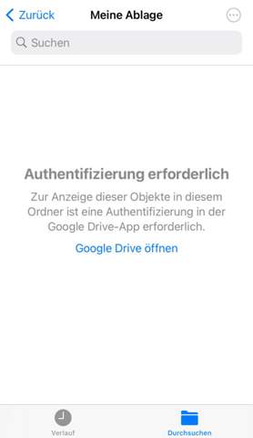 Google drive Authentifizierung erforderlich?