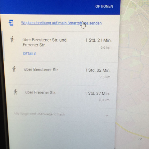 Zu Fuß 1std 21 min ? - (Auto, Google Maps, Ankunft)