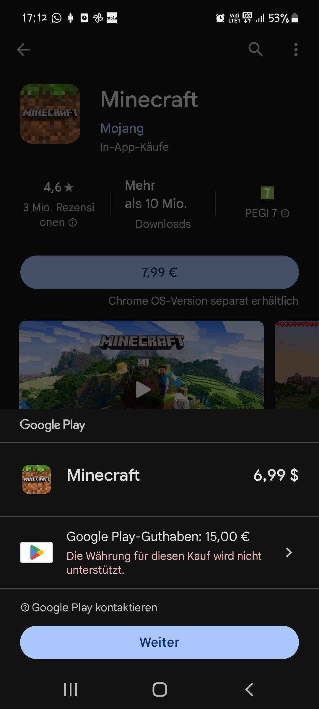 Google Play gutschein funktioniert nicht? (Technik, Handy, Minecraft)
